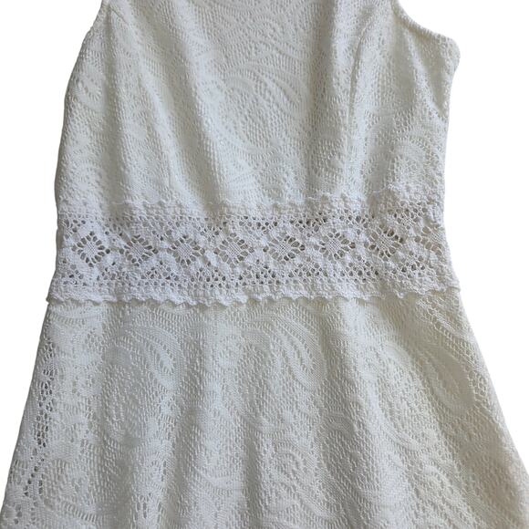 R Wish Long white lacy beach dress womens size m see through in certain areas - Picture 6 of 6